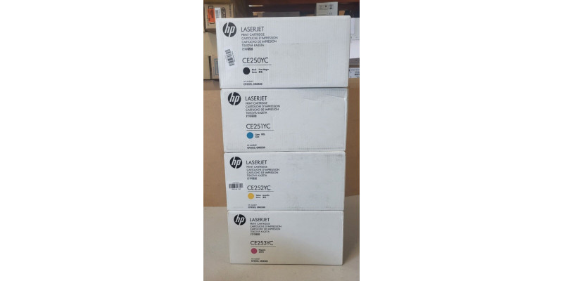 4 Toner HP CE250YC CE251YC CE252YC CE253YC Neu OVP A-Ware Original CP3525 . 
