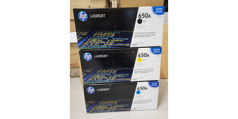 3 HP Toner 650A CE270A CE271A CE272A Neu OVP A-Ware Original HP LJ CP5525 . 