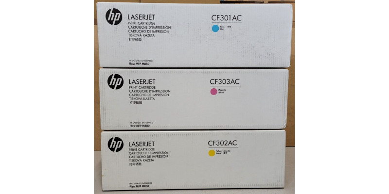 3 Toner HP CF301AC CF302AC CF303AC Neu OVP A-Ware Original Flow MFP M880 MwSt. 