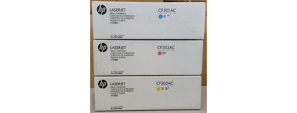 3 Toner HP CF301AC CF302AC CF303AC Neu OVP A-Ware Original Flow MFP M880 MwSt 