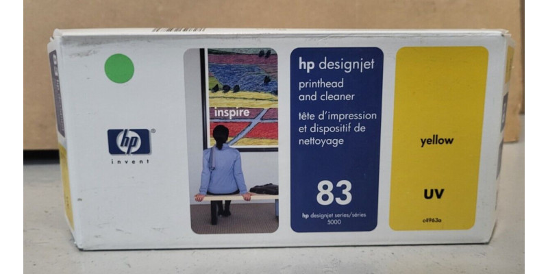 Druckkopf & Druckkopfreiniger HP 83 Gelb C4963A Neu OVP Original DJ 5000 Druckkopf & Druckkopfreiniger HP 83 Gelb C4963A Neu OVP Original DJ 5000