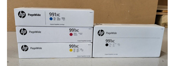 4 Tintenpatronen HP PageWide 991XC Neu OVP A-Ware Original HP PageWide P75050 Rg 