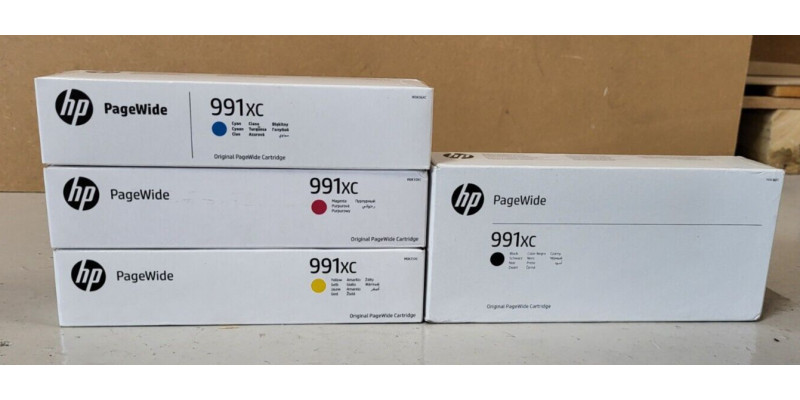 4 Tintenpatronen HP PageWide 991XC Neu OVP A-Ware Original HP PageWide P75050 Rg 