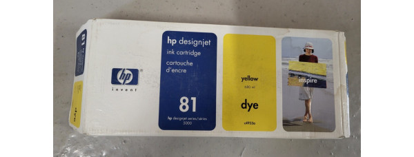 Tintenpatrone HP 81 Gelb C4933A Neu OVP Original DesignJet 5000 MHD: 08.2008 