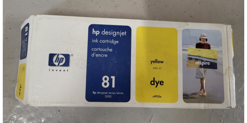 Tintenpatrone HP 81 Gelb C4933A Neu OVP Original DesignJet 5000 MHD: 08.2008 