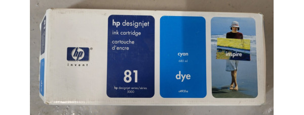 Tintenpatrone HP 81 Cyan C4931A Neu OVP Original DesignJet 5000 MHD: 08.2008 
