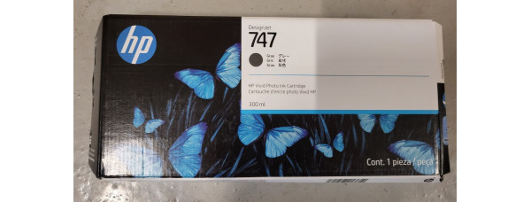 Druckpatrone HP 747 Grau P2V86A Neu OVP A-Ware Designjet Z6 MHD: 12.2025  