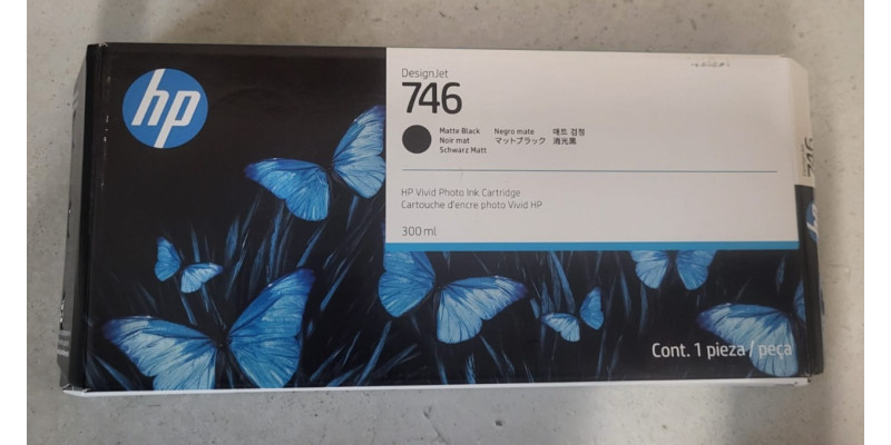 Druckpatrone HP 746 Schwarz Matt P2V83A Neu OVP Designjet Z6 MHD: 04.2025 MwSt. 