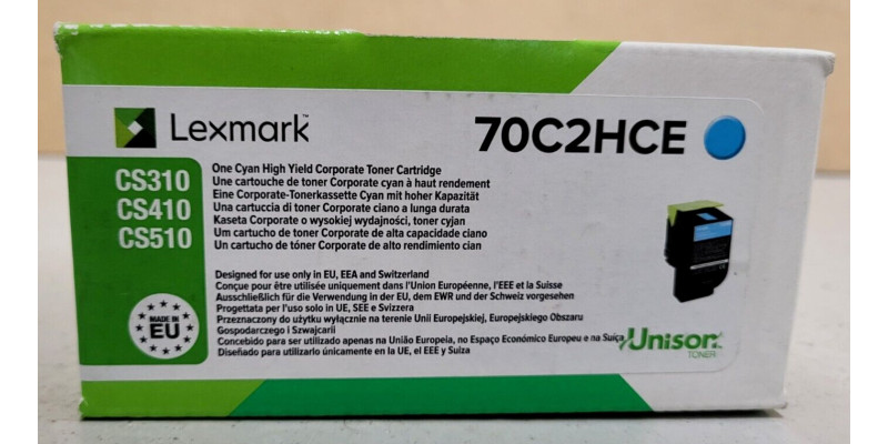 Toner Lexmark 70C2HCE Cyan Neu OVP A-Ware Original CS310, CS410, CS510  