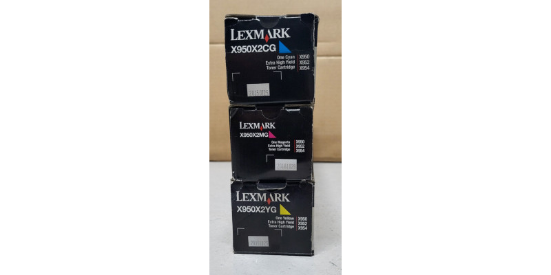 3 Toner Lexmark X950X2CG, X950X2MG, X950X2YG Neu OVP A-Ware Original X950 . 