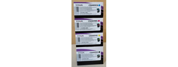 4 Toner Lexmark C544X1KG C544X1CG C544X1MG C544X1YG Neu OVP A-Ware C544 Original 