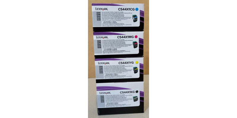 4 Toner Lexmark C544X1KG C544X1CG C544X1MG C544X1YG Neu OVP A-Ware C544 Original 