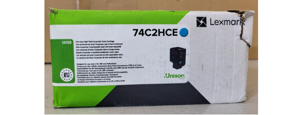 Toner Lexmark 74C2HCE Cyan Neu OVP B-Ware Original Lexmark CS725  . 