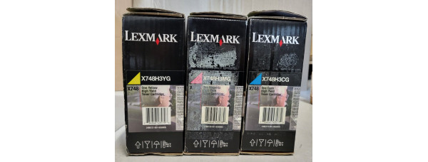 3 Toner Lexmark X748H3CG, X748H3MG, X748H3YG CMY Neu OVP Original  