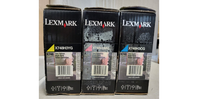 3 Toner Lexmark X748H3CG, X748H3MG, X748H3YG CMY Neu OVP Original  