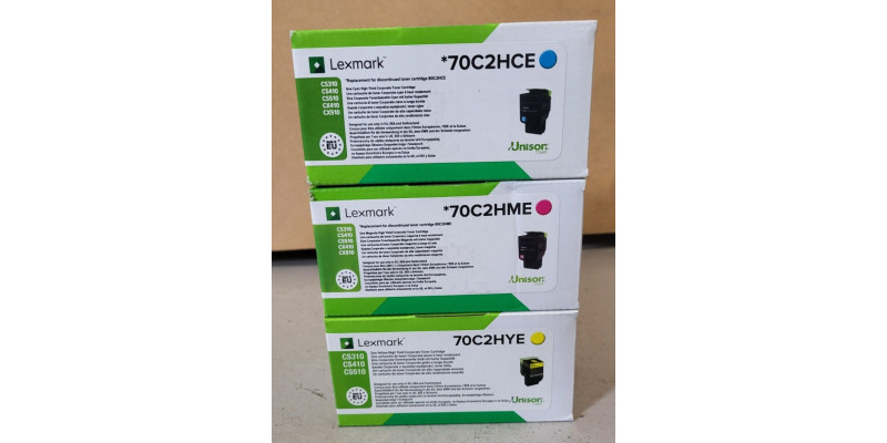 3 Toner Lexmark 70C2HCE 70C2HME 70C2HYE Neu OVP A-Ware Original CS310  