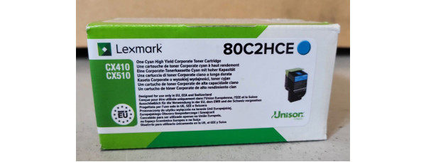 Toner Lexmark 80C2HCE Cyan Neu OVP A-Ware Original Lexmark CX410/CX510 . 