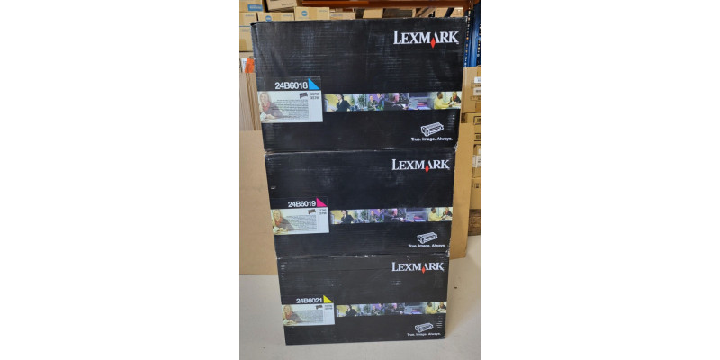 3 Toner Lexmark 24B6018 24B6019 24B6021 Neu OVP A-Ware Original XS795 . 