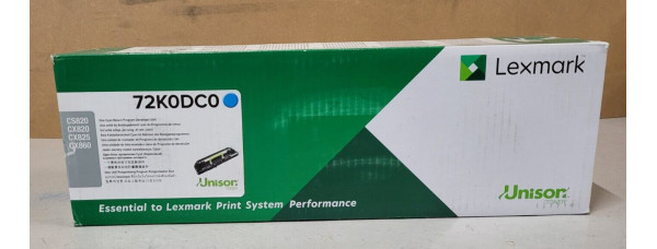 Toner Lexmark 72K0DC0 Cyan Neu OVP Original CS820 CX820 CX825 . 