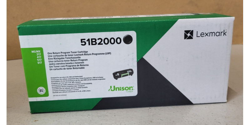 Toner Lexmark 51B2000 Schwarz Neu OVP A-Ware Original Lexmark MS317 MS417 . 