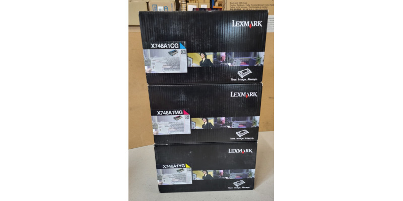 3 Toner Lexmark X746A1CG X746A1MG X746A1YG Neu OVP A-Ware Original X746  