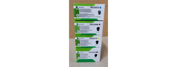 4 Toner Lexmark 70C2XCE 70C2XME 70C2XYE 70C2XKE Neu OVP A-Ware CS510 Original Rg 