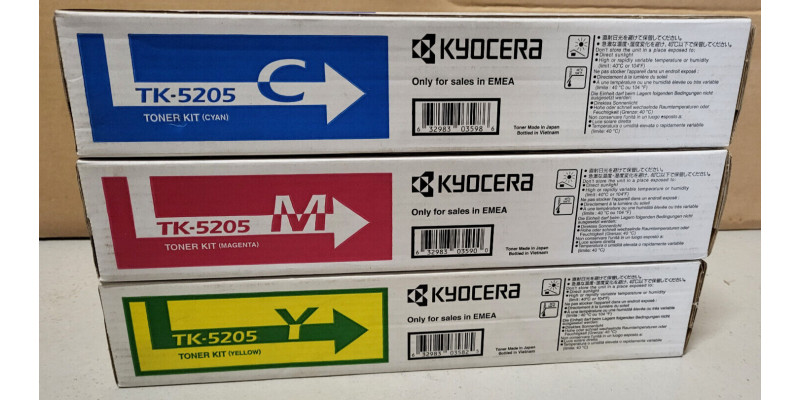 3 Toner Kyocera TK-5205 CMY Neu OVP B-Ware Original TASKalfa 356ci . 