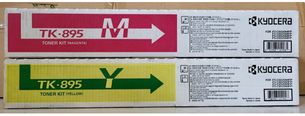 2 Toner Kyocera TK-895M TK-895Y Neu OVP A-Ware Original FS-C8020MFP . 