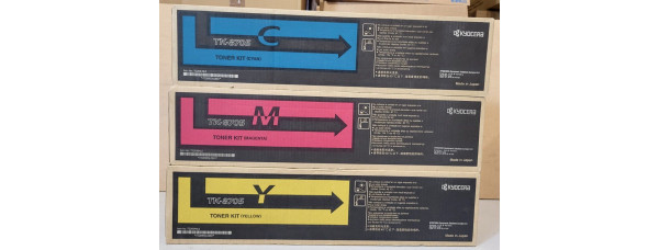 3 Toner Kyocera TK-8705C TK-8705M TK-8705Y Neu OVP A-Ware Original 6550ci . 