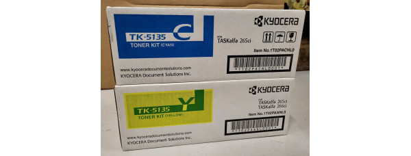2 Toner Kyocera TK-5135 Cyan Gelb Neu OVP A-Ware Original TASKalfa 265ci . 