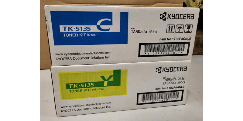 2 Toner Kyocera TK-5135 Cyan Gelb Neu OVP A-Ware Original TASKalfa 265ci . 