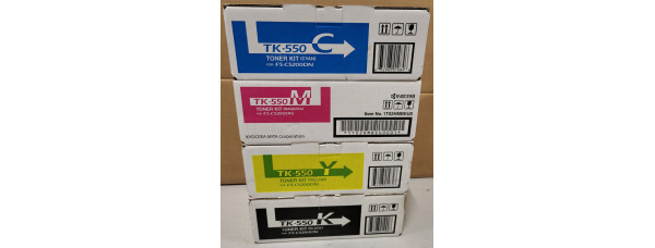 4 Toner Kyocera TK-550C TK-550M TK-550Y TK-550K Neu OVP A-Ware FS-C5200DN . 