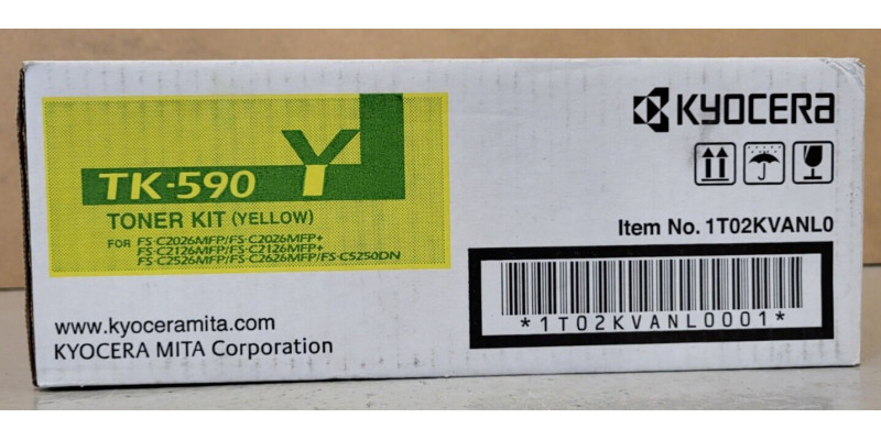 Toner Kyocera TK-590Y Gelb 1T02KVANL0 Neu OVP A-Ware Original FS-C2026  