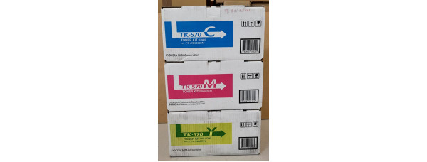 3 Toner Kyocera TK-570C TK-570M TK-570Y CMY Neu OVP B-Ware Original FS-C5400DN 