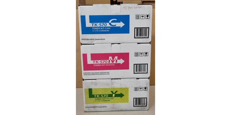 3 Toner Kyocera TK-570C TK-570M TK-570Y CMY Neu OVP B-Ware Original FS-C5400DN 