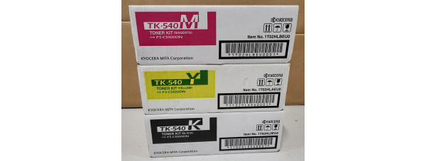3 Toner Kyocera TK-540M TK-540Y TK-540K Neu OVP Original FS-C5100DN . 