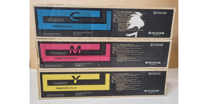 3 Toner Kyocera TK-8305C TK-8305M TK-8305Y Neu OVP B-Ware Original TASKalfa 3050 