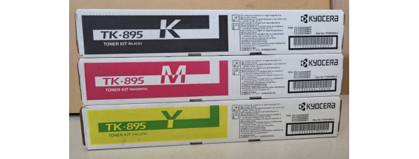 3 Toner Kyocera TK-895K TK-895M TK-895Y Neu OVP B-Ware Original FS-C8020MFP  