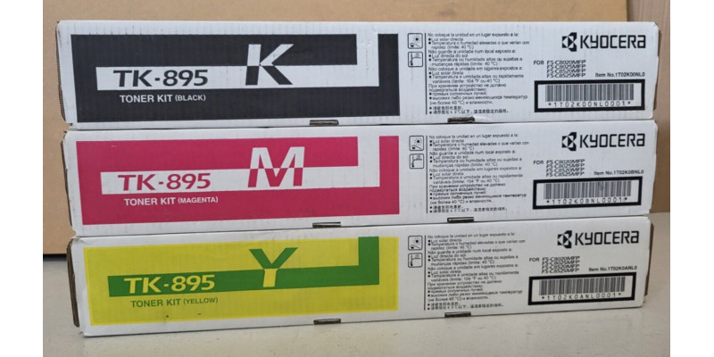 3 Toner Kyocera TK-895K TK-895M TK-895Y Neu OVP B-Ware Original FS-C8020MFP  