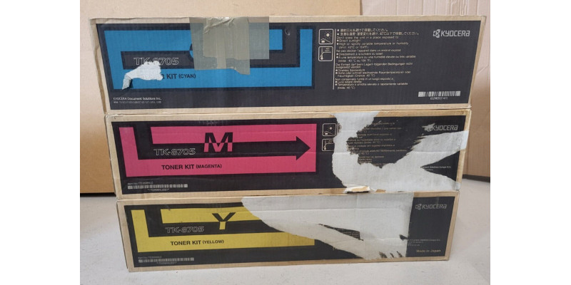 3 Toner Kyocera TK-8705C TK-8705M TK-8705Y Neu OVP B-Ware Original 6550ci . 