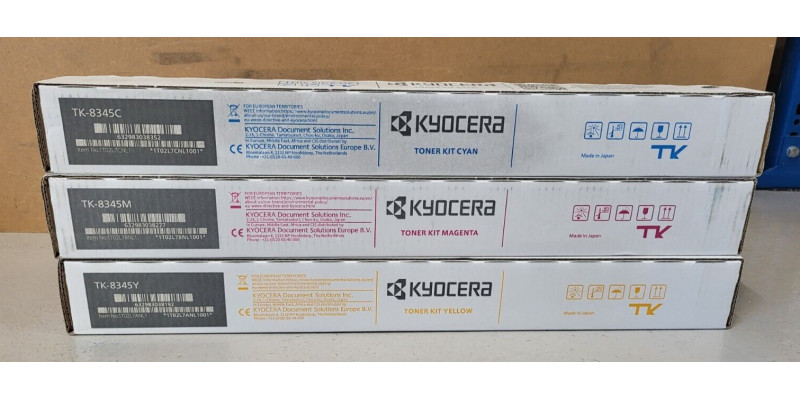 3 Toner Kyocera TK-8345C TK-8345M TK-8345Y Neu OVP A-Ware 2552ci 2553ci . 
