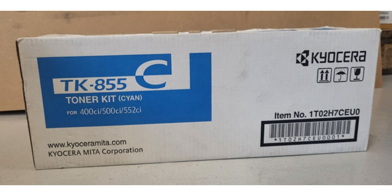 Toner Kyocera TK-855C Cyan 1T02H7CEU0 Neu OVP Original 400ci, 500ci . 