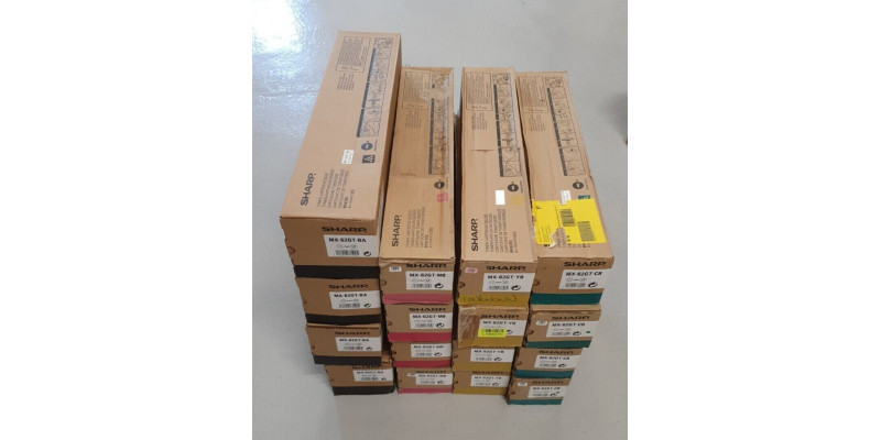 4 Sätze Sharp Toner MX-62GTCB MX-62GTYB MX-62GTMB MX-62GTBA CMYK Neu OVP B-Ware 