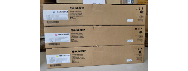 3 Toner Sharp MX-62GTCB MX-62GTYB MX-62GTMB CMY Neu OVP A-Ware MX-6240 . 