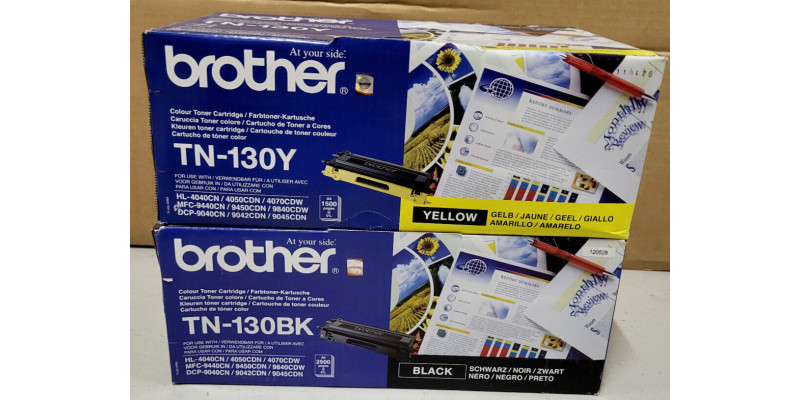 2 Toner Brother TN-130Y TN-130BK Neu OVP Original DCP-9040CN . 