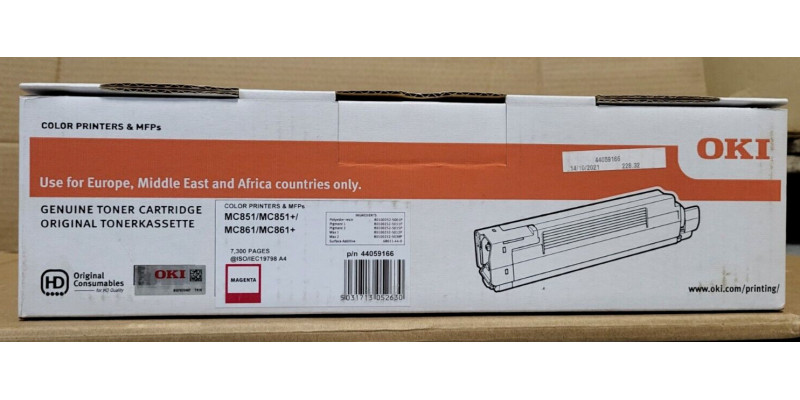 Toner OKI 44059166 Magenta Neu OVP A-Ware Original MC851 MC861  . 