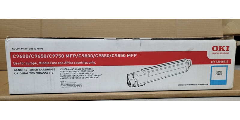 Toner OKI 42918915 Cyan Neu OVP A-Ware Original C9600, C9650, C9750 . 