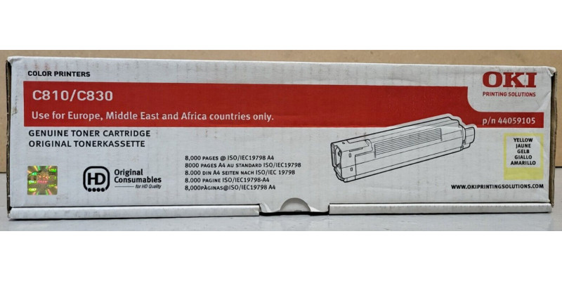 Toner Oki 44059105 Gelb Neu OVP B-Ware Original Oki C810 C830   