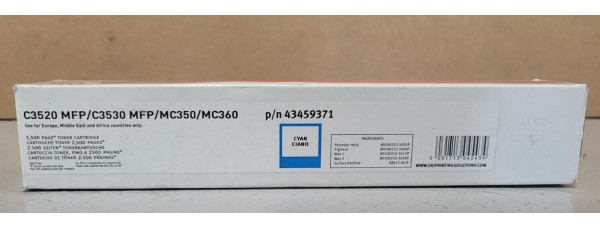 Toner OKI 43459371 Cyan Neu OVP A-Ware Original C3520 MFP, C3530 MFP . 