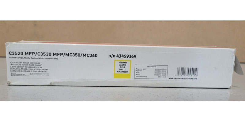 Toner Oki 43459369 Gelb Neu OVP B-Ware Original Oki C3520 MFP  . 